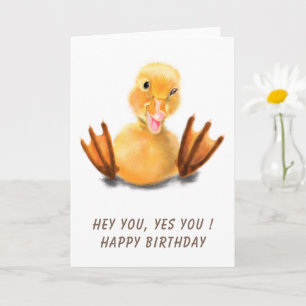 Joyeuse carte d'anniversaire Jaune Canard Jouer Ve