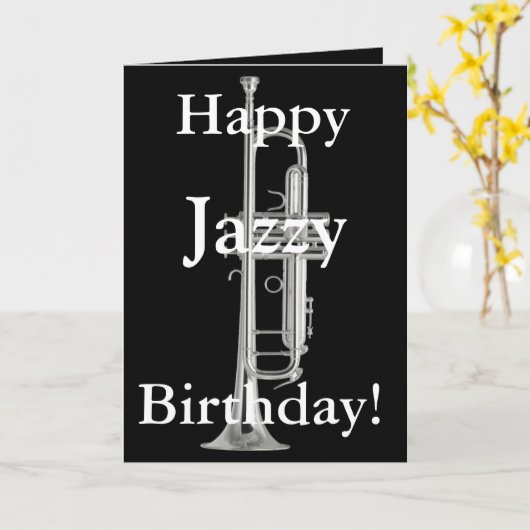 Joyeuse carte d'anniversaire Jazzy (Fleur jaune)