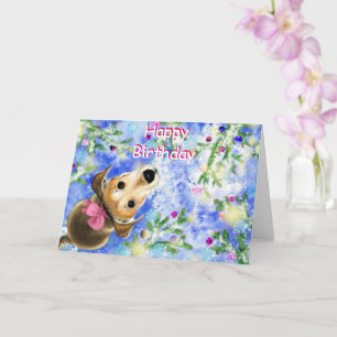 Joyeuse carte d'anniversaire mignonne chien animal