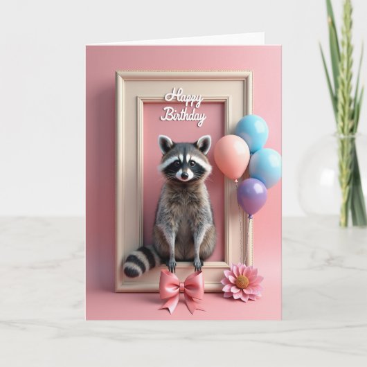Joyeuse Carte d'Anniversaire Pelucheuse (Devant)