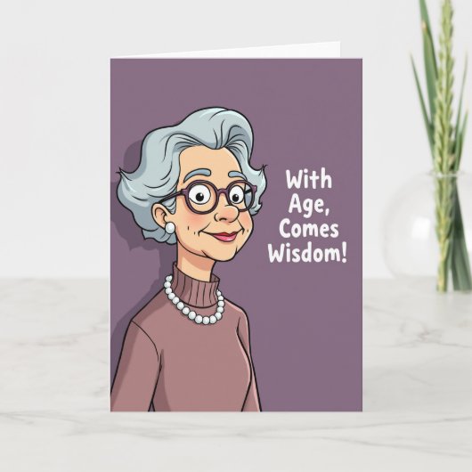Joyeuse Carte d'Anniversaire pour Dame à Lunettes (Devant)