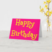 Joyeuse carte d'anniversaire rose et jaune (Fleur jaune)