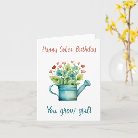 Joyeuse carte d'anniversaire Sober, vous grandisse (Fleur jaune)
