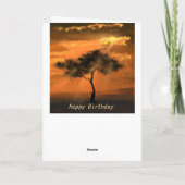 Joyeuse carte d'anniversaire Sunset Tree Sunbeams (Dos)
