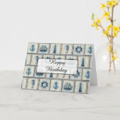 Joyeuse carte d'anniversaire Thème nautique (Fleur jaune)