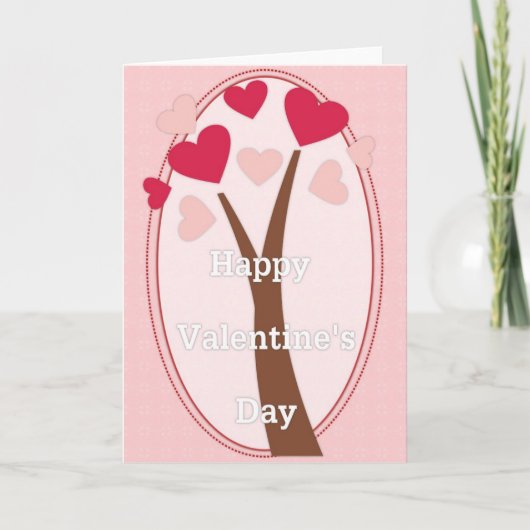 Joyeuse carte d'arbre de coeur de la Saint-Valenti (Devant)