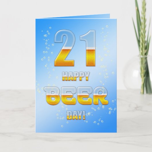 Joyeuse carte de 21e anniversaire de la fête de la (Devant)