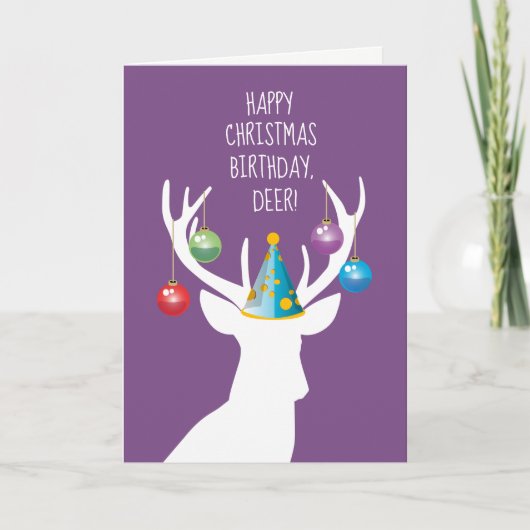 Joyeuse carte de cerfs d'anniversaire de Noël (Devant)
