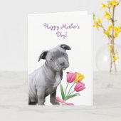 Joyeuse carte de chiot de la Fête des Mères (Fleur jaune)