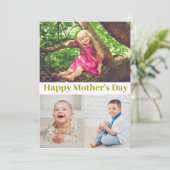 Joyeuse carte de collage de script d'or de la fête (Debout devant)