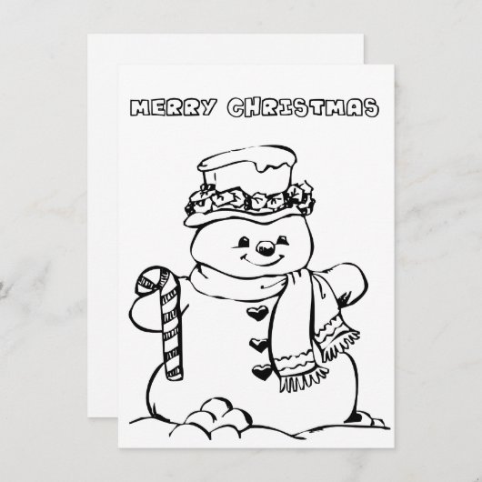 Joyeuse carte de coloration de Noël (Devant / Derrière)