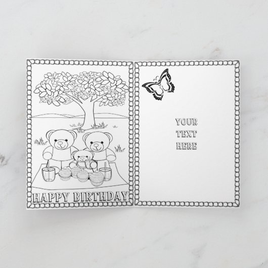 Joyeuse carte de coloriage du 8e anniversaire (Intérieur)