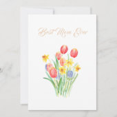 joyeuse carte de cône de fleurs tulipes de jour de (Devant)