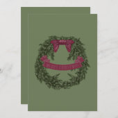 Joyeuse carte de couronne de Noël (Devant / Derrière)