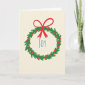 Joyeuse carte de couronne de Noël avec Bow & Baubl (Devant)