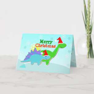 Joyeuse carte de dinosaures de Noël