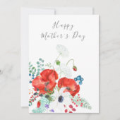 joyeuse carte de fleur de pavot orange (Devant)