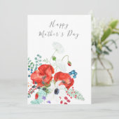 joyeuse carte de fleur de pavot orange (Debout devant)