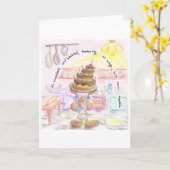 Joyeuse carte de gâteau de la souris d'anniversair (Fleur jaune)