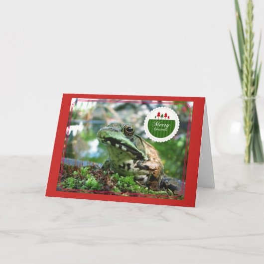 Joyeuse carte de grenouille de Noël (Devant)
