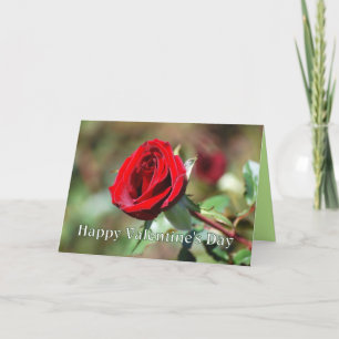 Joyeuse carte de la Saint-Valentin à la rose rouge