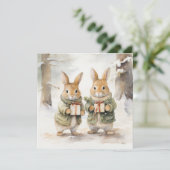 Joyeuse carte de lapin de Noël (Debout devant)