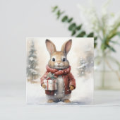 Joyeuse carte de lapin de Noël (Debout devant)