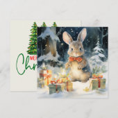 Joyeuse carte de lapin de Noël (Devant / Derrière)