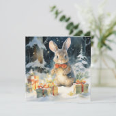 Joyeuse carte de lapin de Noël (Debout devant)