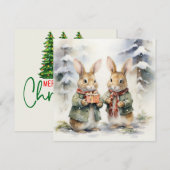 Joyeuse carte de lapin de Noël (Devant / Derrière)