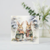 Joyeuse carte de lapin de Noël (Debout devant)