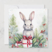 Joyeuse carte de lapin de Noël (Devant)