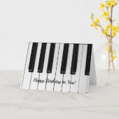 Joyeuse carte de musique pour piano clés d'anniver (Fleur jaune)