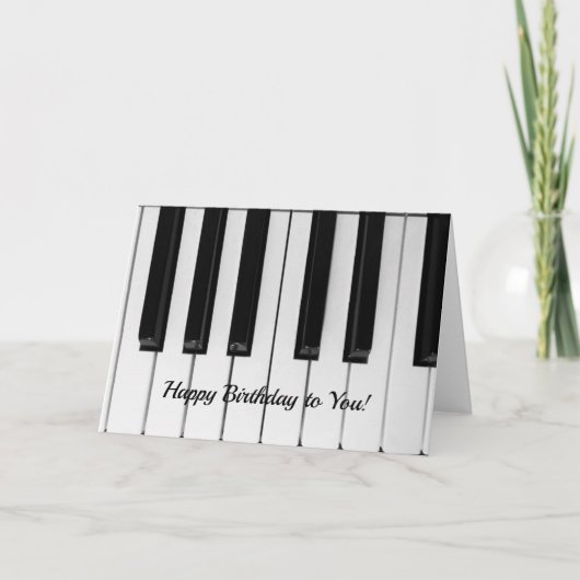 Joyeuse carte de musique pour piano clés d'anniver (Devant)