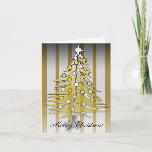 Joyeuse carte de Noël Arbre de Noël Or (Devant)