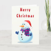 Joyeuse carte de Noël avec Happy Snowman (Devant)