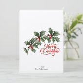 Joyeuse carte de Noël avec nom et année (Debout devant)