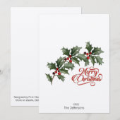 Joyeuse carte de Noël avec nom et année (Devant / Derrière)