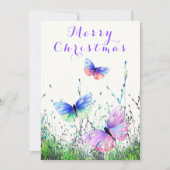 Joyeuse carte de Noël avec papillons Volant Joie (Devant)
