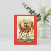 Joyeuse carte de Noël avec Père Noël et Reindeer (Debout devant)
