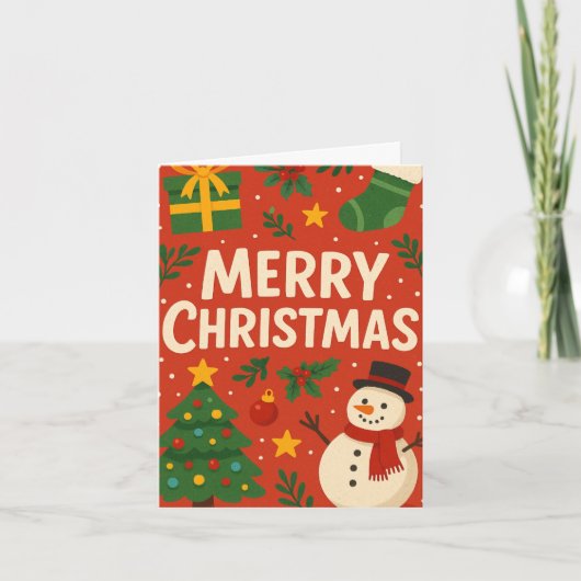 Joyeuse carte de Noël avec Snowman (Devant)