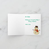 Joyeuse carte de Noël avec Snowman (Intérieur)