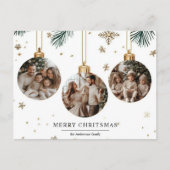 Joyeuse carte de Noël avec trois ornements Photos (Devant)