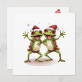 Joyeuse carte de Noël avec une grenouille (Devant / Derrière)