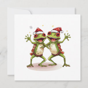 Joyeuse carte de Noël avec une grenouille