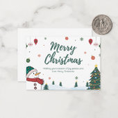 Joyeuse carte de Noël ( carte de voeux ). (Devant/Arrière en situation)
