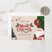 Joyeuse carte de Noël ( carte de voeux ). (Devant/Arrière en situation)