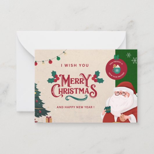 Joyeuse carte de Noël ( carte de voeux ). (Devant)