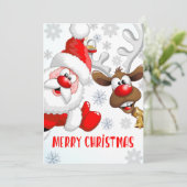 Joyeuse carte de Noël, carte du Père Noël  (Debout devant)