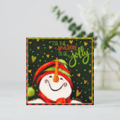 Joyeuse Carte de Noël de Bonhomme de Neige Festive (Debout devant)